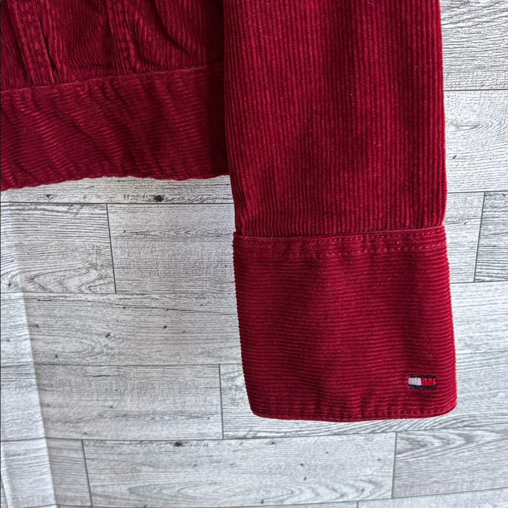 corduroy red jacket Tommy Hilfiger women's‎ size medium y2k - Picture 4 of 10